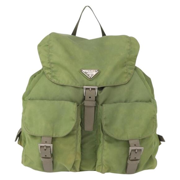 PRADA Backpack Nylon Green Silver Auth bs31165 main image 9